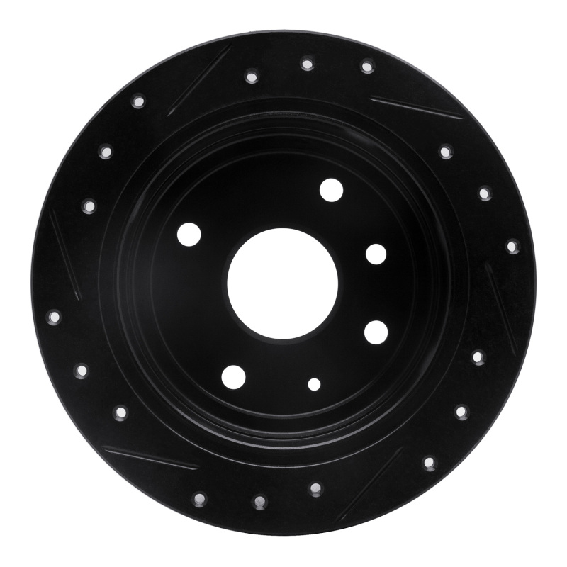 Chevrolet Optra Brake Rotor (1) - Rear Right - R1 Concepts - Drilled & Slotted - Black - `04-`10